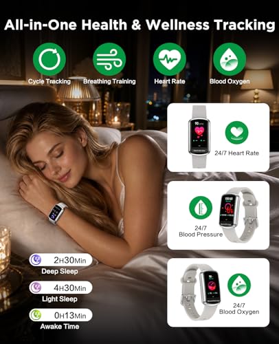 Smart Fitness Watch for Women and Men with Heart Rate Blood Oxygen Sleep Tracking