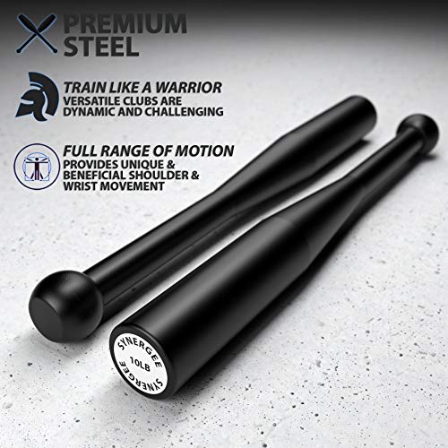 Synergee 10lb Indian Clubs Pair for Strength & Fitness - Model D
