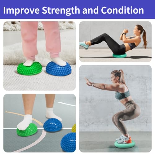 Teal Wobble Cushion Set with Hedgehog Balance Pods & Pump - Balance Trainer