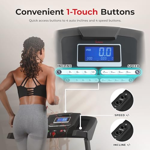 Sunny Health & Fitness Smart Wi-Fi Treadmill with 16.5" Belt and Auto Incline