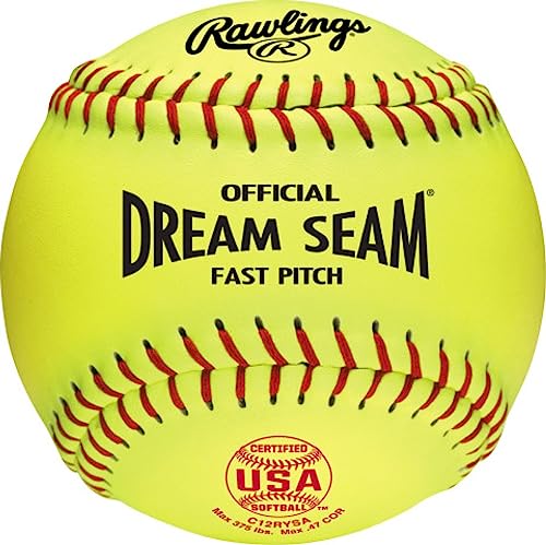 Fastpitch Softballs 12 Pack - NFHS Approved Synthetic Cover Yellow - 12 Inches, Variation of One Color