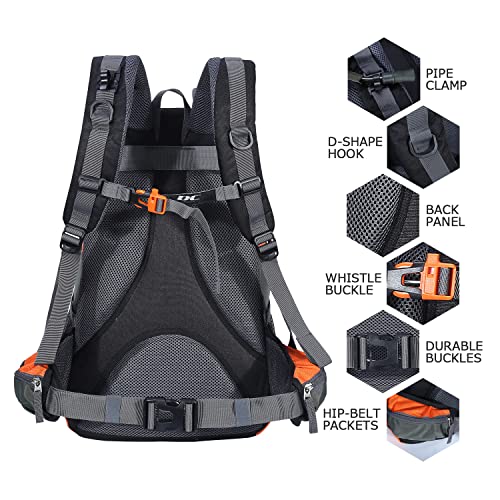 Diamond Candy Orange 40L Waterproof Hiking Backpack for Men and Women