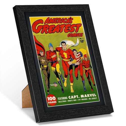 Comic Book Frame 1 Pack - Premium Wooden Display Case for 6.67"x10.16" Comics - Wall Mount or Tabletop
