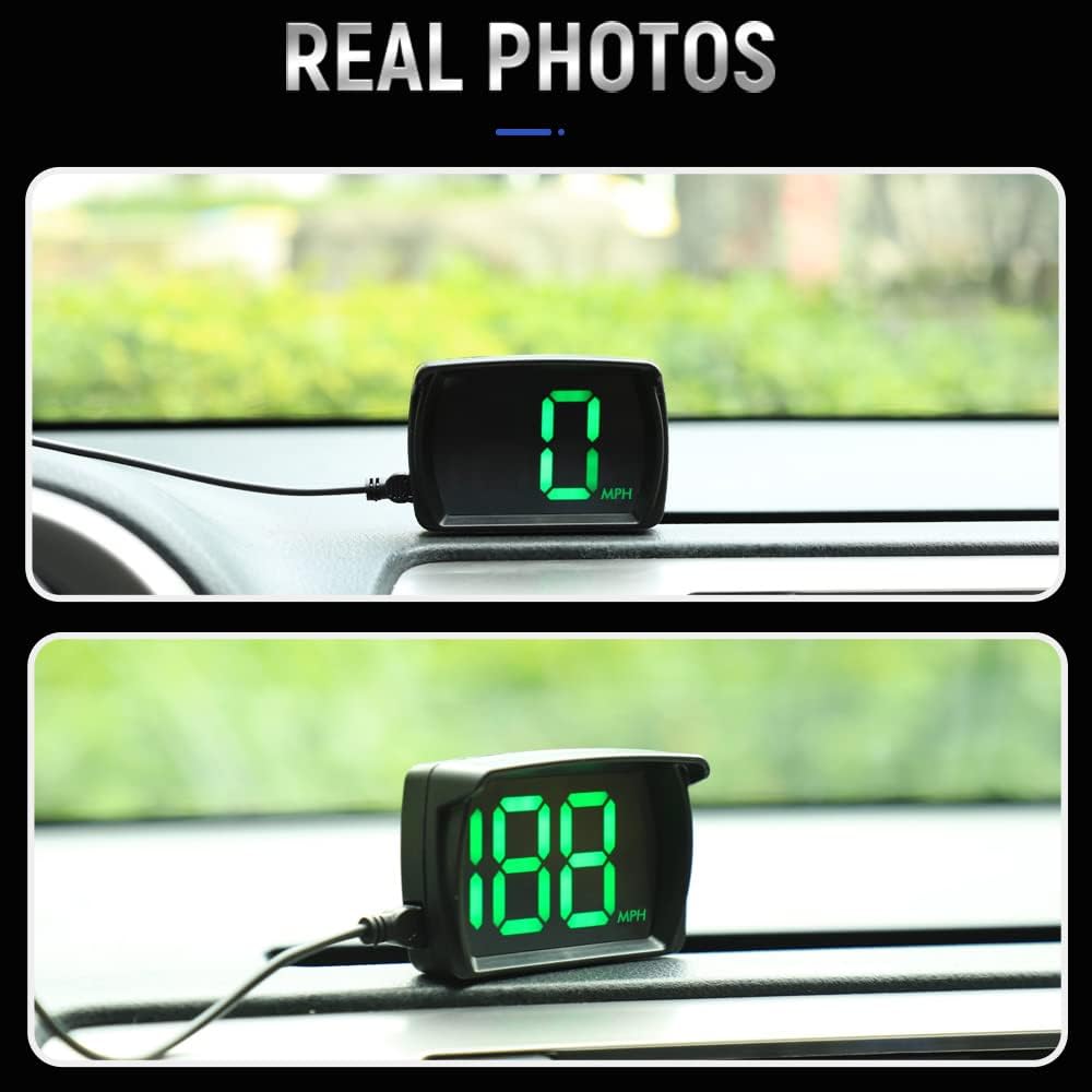 VJOYCAR Digital Speedometer HUD - GPS Head-Up Display for Cars & Trucks | Plug & Play USB (G20-Only Green)