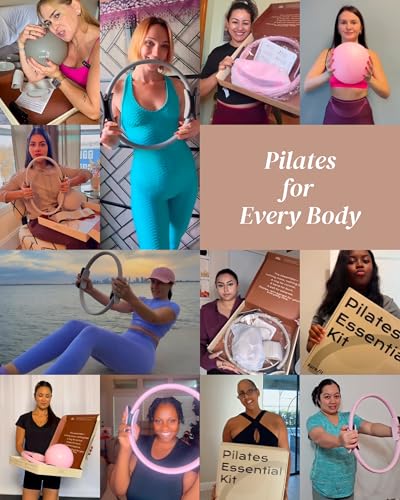 Pilates Kit - Taupe Studio 15PC Home Workout Equipment Set with Guide