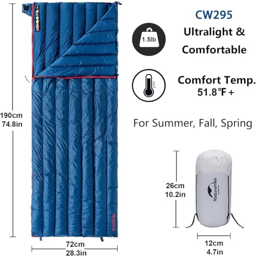 Naturehike Ultralight Down Sleeping Bag 650 Fill Power for Backpacking Camping - Dark Blue CW295