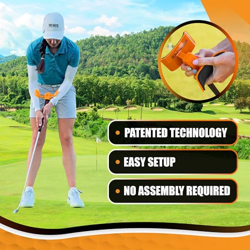 Orange Whip Putt Master Golf Putting Aid Trainer - Short Game Swing Practice