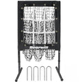 Bearwill 9-Hole Baseball Pitching Net with Strike Zone - Training Equipment for Pitch Accuracy