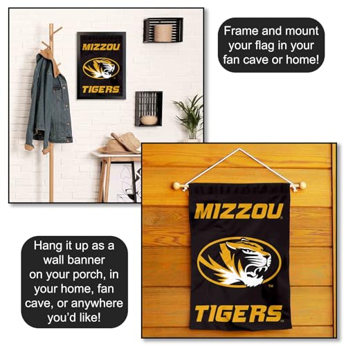 Missouri Tigers Garden Banner Flag 13x18 Inches with Pole Sleeve - Officially Licensed