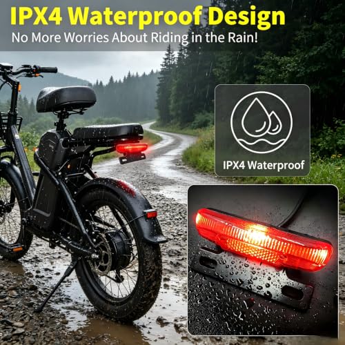 Electric Bicycle Rear Light with Turn Signal 36-60V Waterproof Tail Lamp