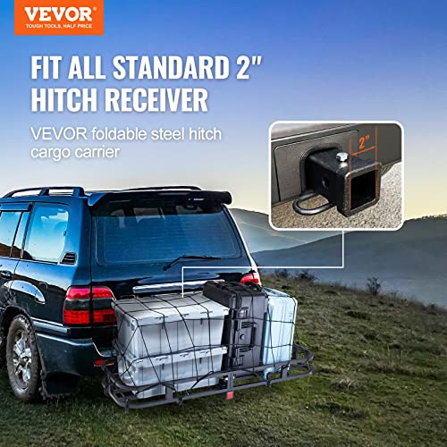 Hitch Cargo Carrier 53x19x5 in Steel Luggage Rack 500lb Capacity for SUV Truck