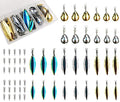 30pcs Fishing Spinner Blades Set for Soft Plastic Baits Bass Tackle - Gold & Silver