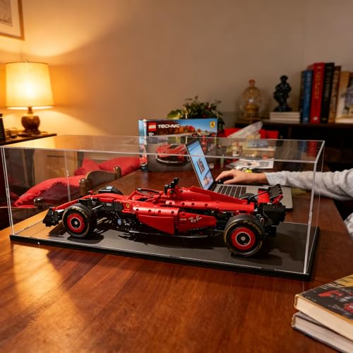 Acrylic Display Case for LEGO F1 Cars with Black Wood Base - 27.6 x 11.8 x 7.9 Inch