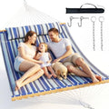 Everyfun Blue 2-Person Quilted Hammock with Spreaders, 500lbs Capacity Outdoor Lounger