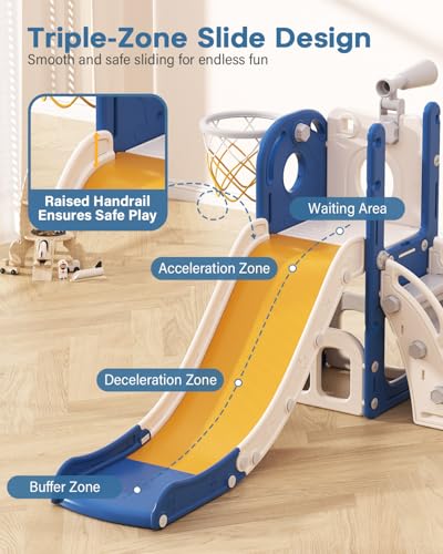 Babytronic 6-in-1 Toddler Indoor & Outdoor Climber Playset Blue & Yellow