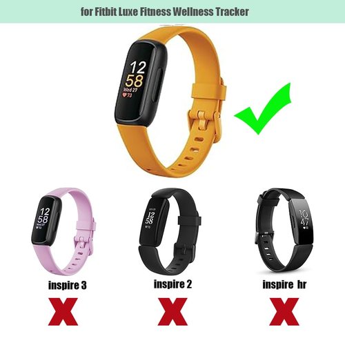 FitTurn Bands Compatible with Fitbit Luxe Metal Stainless Steel Watch Band Replacement Classic Durable Solid Link Accessory Buckle Metal Strap Wrist Band for Luxe Fitness Wellness Tracker-Champagne gold