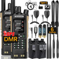 BAOFENG DM-32UV DMR Handheld Radio 10W Long Range Two-Way Radio GPS NOAA Weather - Desert Tan 2-Pack Full Kit