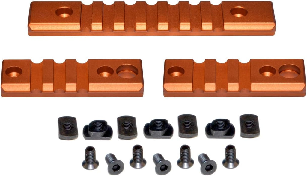 PRESMA M-Lok to Picatinny Rail Adapter Kit - 3 Piece Set with Orange Finish for Versatile Mounting