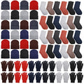 Hillban Classic Colors Beanie Hat Gloves Socks Bulk Warm Winter Set for Homeless - 72 Pieces