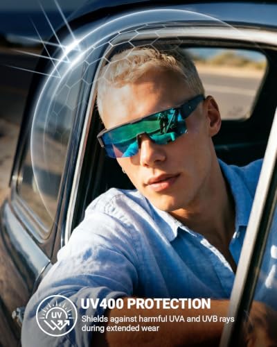 Polarized Fit Over Glasses Sunglasses Men Women MST0075 P1 Black Frame Green Mirrored Lens