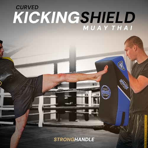 Farabi Sports Blue Black 20.5-inch Muay Thai Kick Shield Strike Pad for MMA Boxing Training