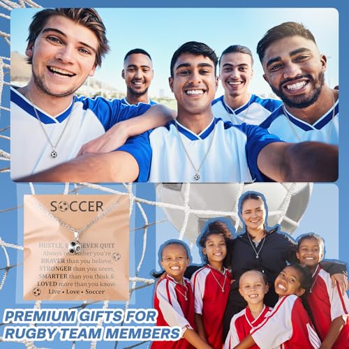 Soccer Ball Necklaces 12 Pcs 3D Sports Pendant Team Gifts Silver