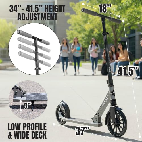 Madd Gear Kids & Teen Kick Scooter Grey/Black with Anti-Shock Suspension