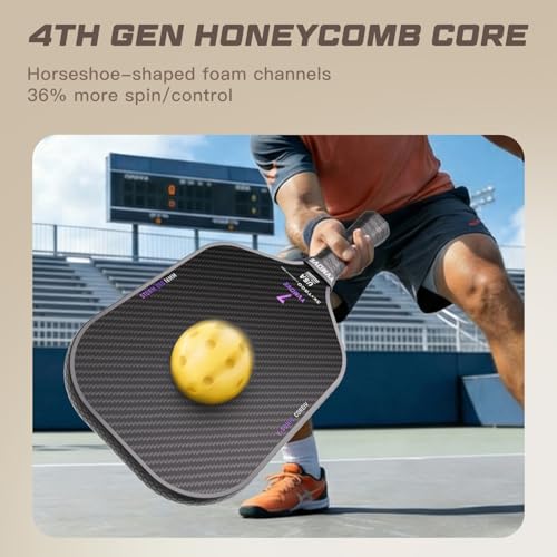 YVMOVE 16mm T800 Carbon Fiber Pickleball Paddle Obsidian USAPA Approved