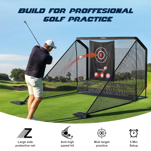 Persimar Green 10x7FT Golf Practice Net for Hitting, Driving & Chipping