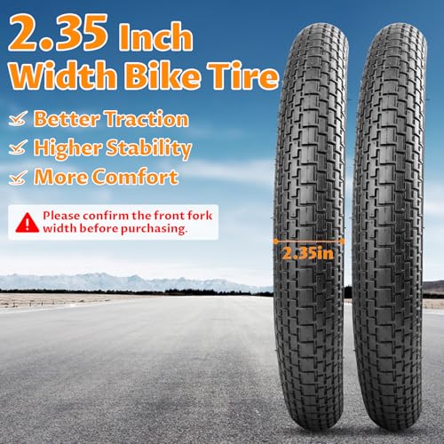 18X2.35 Bike Tire with Inner Tube - 2 Tires + 2 Tubes, 18 Inch Wide