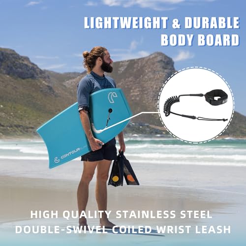 Reed Bodyboard for Beach Kids & Adults - Lagoon Blue, 39 Inch Lightweight EPS Core