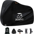 ZCOINS High-Density Bike Cover Waterproof Outdoor for 1 or 2 Bikes, 210D Lightweight Durable Bicycle Cover for Outside Storage, UV Resistant Dustproof Protection for Mountain Road Bike Ebike