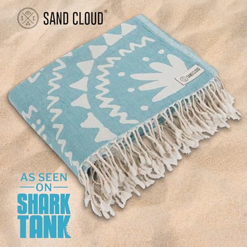 Sand Cloud Turkish Beach Towel - Extra Large Boho Turquoise, Quick Dry & Sand Resistant