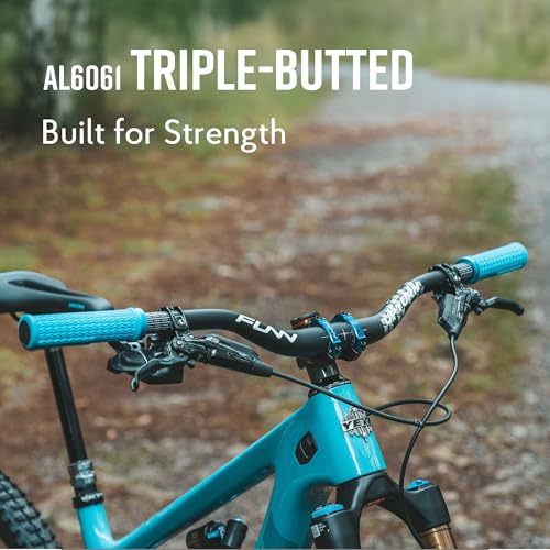 Mountain Bike Handlebar 75mm Rise Black 800mm Riser Alloy MTB & BMX Bar - Funn