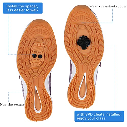 Women's Indoor Cycling Shoes - Breathable High-Performance Bike Shoes 8.5 White SPD Compatible