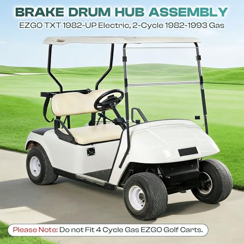 Drive-Up Golf Cart Brake Drum Hub Assembly for EZGO TXT Electric 1982+ - 2 Pack, Includes Variation