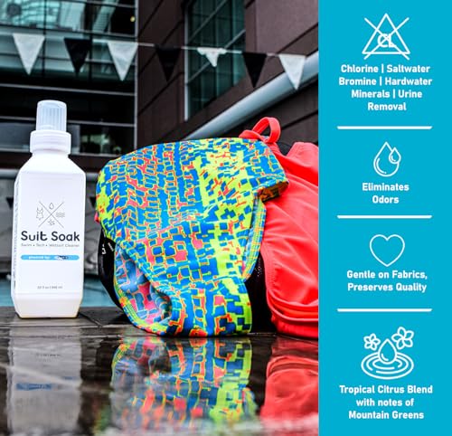 TRISWIM Suit Soak Swimsuit & Wetsuit Cleaner 12 fl oz - Chlorine & Odor Removal