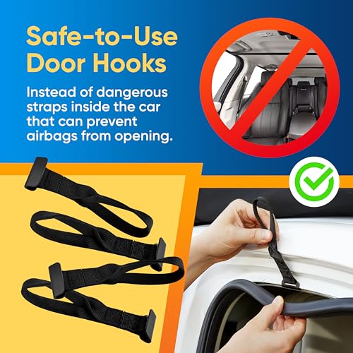 Car Roof Bag 19 Cubic Ft Waterproof Cargo Carrier with Anti-Slip Mat & Hooks - Variation 540 L