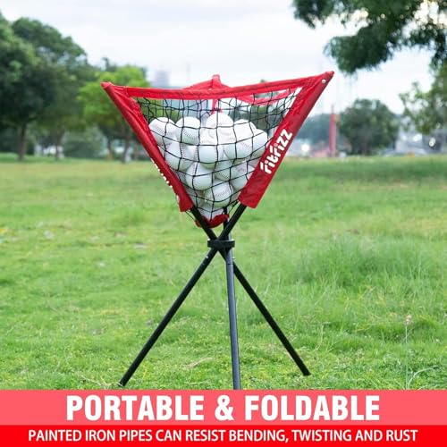 FITFIZZ 7x7 ft Baseball Hitting & Pitching Net Set with Strike Zone, Caddy & Training Equipment