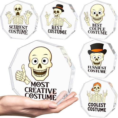 Halloween Skull Trophy Awards for Costume Contest - 6 Pack