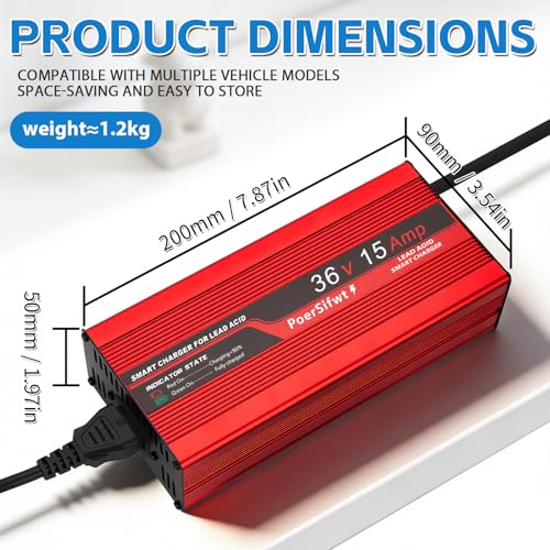 36V 15A Fast Golf Cart Battery Charger for EZGO TXT - Smart Protection