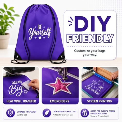 Minimalist Spiareal 150 Pack Drawstring Backpacks Bulk Sublimation Bags 12x10