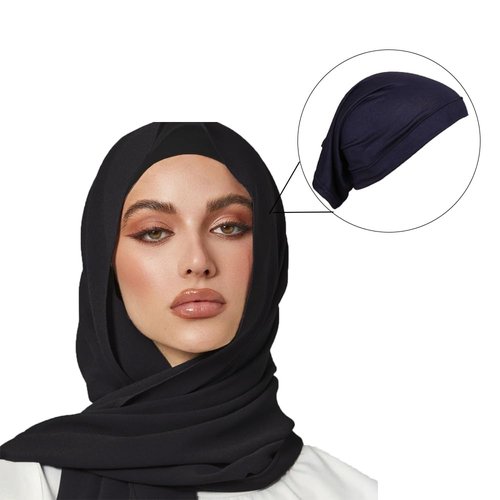 Yeieeo 4 Pcs Women Hijab Undercap, Islamic Muslim Under Hijab Cap Inner Under Scarf Hat Turban Caps