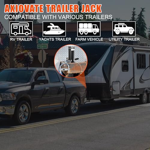 Axiovate 8000 lb Heavy-Duty Trailer Jack 28-Inch Drop Leg, Side Mount