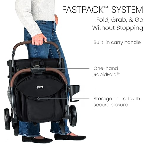 Britax Juniper Compact Stroller Raven Black - Lightweight & Portable Baby Pushchair