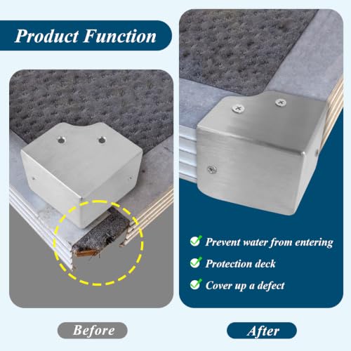 Right Angle Pontoon Deck Corner Cap Kit for 90 Degree Watercraft - 2 Pack