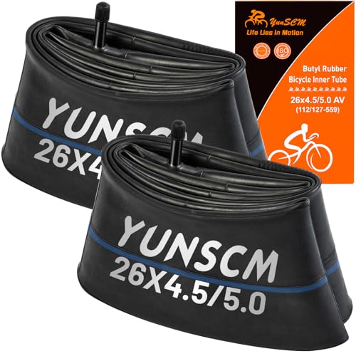 26 Inch Fat Bike Tube 26x4.5/5.0 with AV32mm Schrader Valve - Black 01