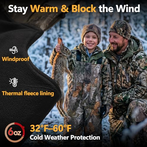 NEW VIEW Youth Camo Insulated Hunting Bibs - Small / Camo Leaf, Kids Cold Weather Overalls