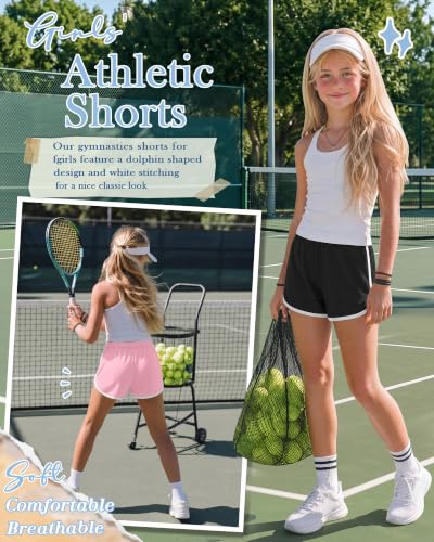 Girls' Athletic Shorts 4 Pack - School Uniform Performance Activewear