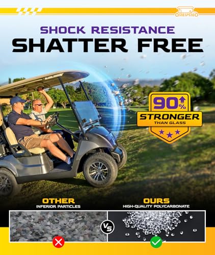 Clear Golf Cart Windshield Upgrade for Yamaha G29/Drive 2007-2016 - Foldable, UV Protected